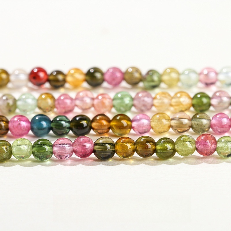 2-3mm natural crystal colorful tourmaline small beads loose beads