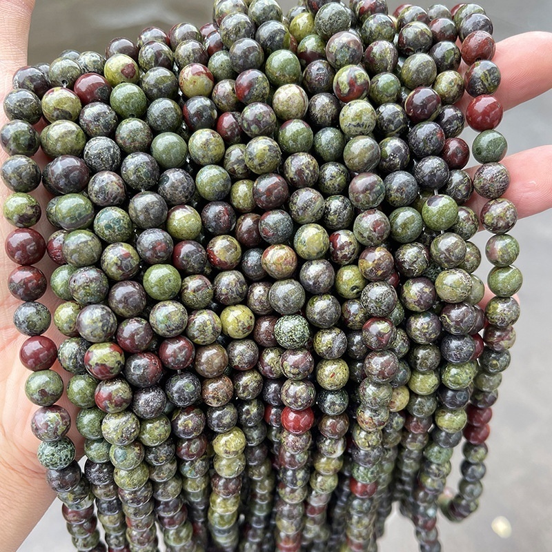Natural dragon blood stone round beads scattered beads diy jewelry accessories