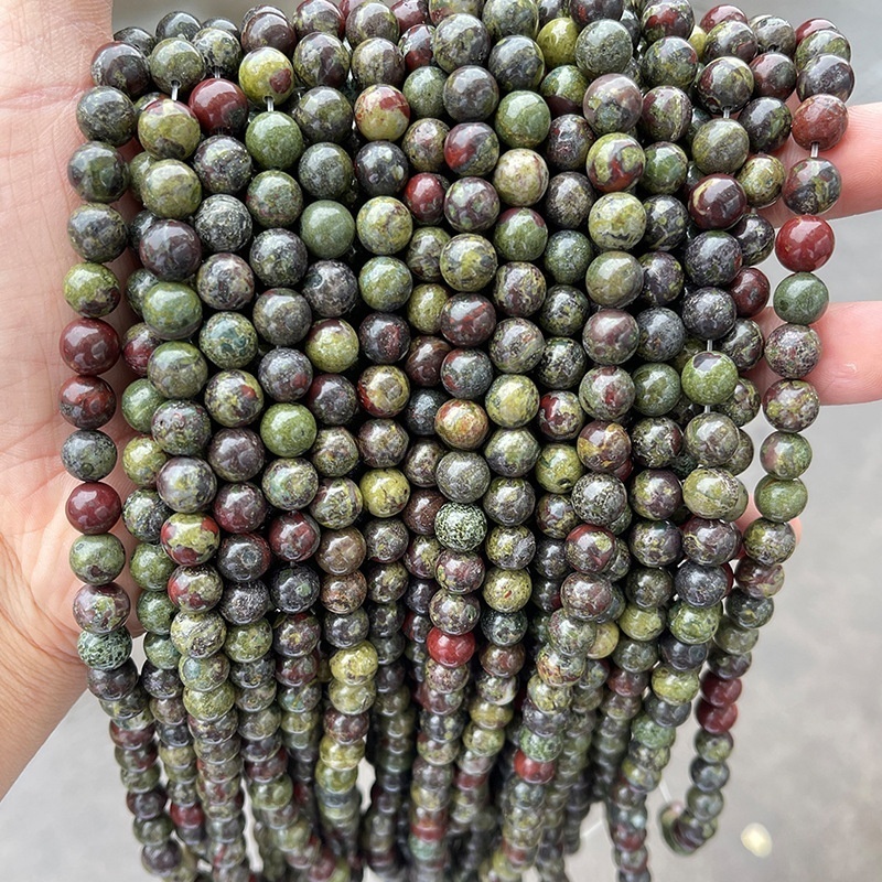 Natural dragon blood stone round beads scattered beads diy jewelry accessories