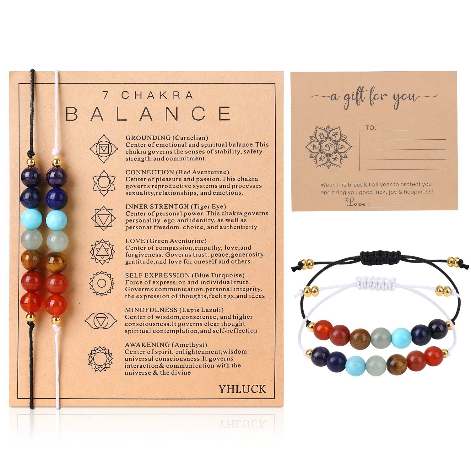 Natural Colorful Yoga Bracelet Beaded Hand-woven Adjustable Bracelet