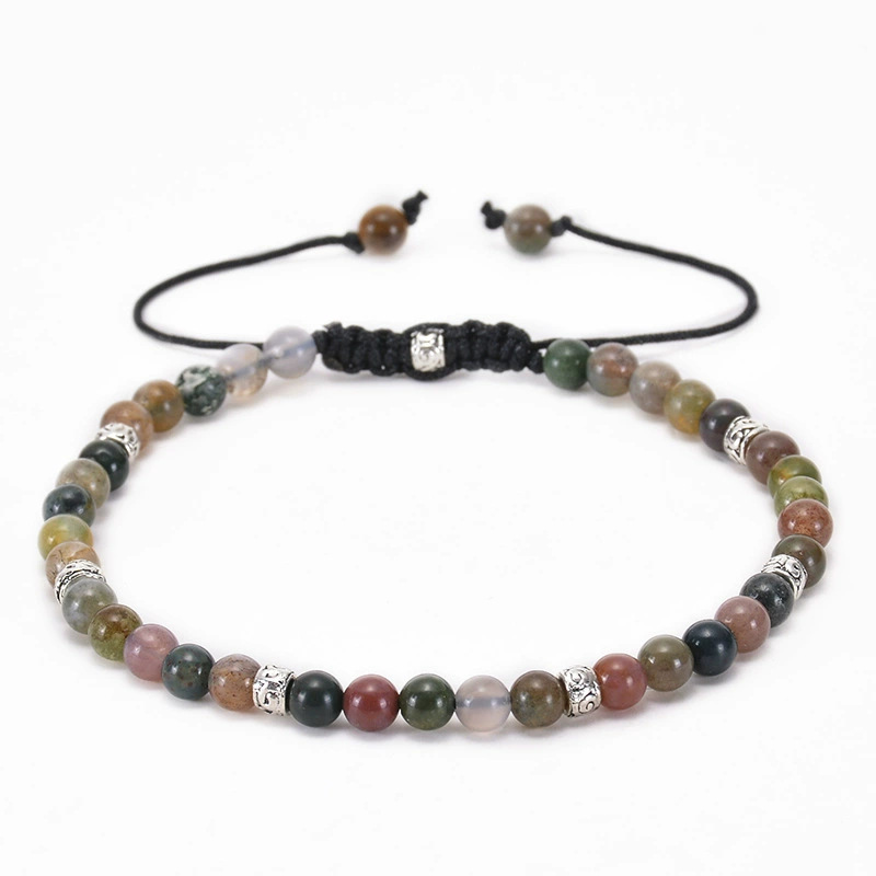 Natural Stone Yoga Bracelet 4MM Spacer Braided Bracelet