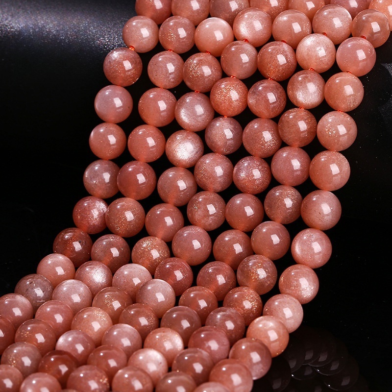Natural orange moonlight scattered beads jewelry accessories diy round beads