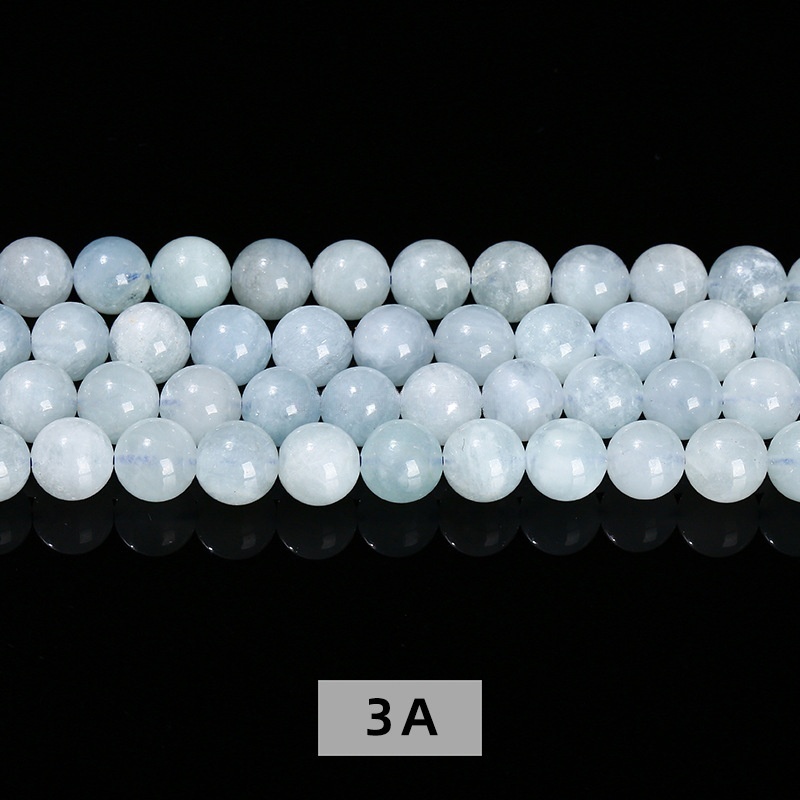 Natural aquamarine loose beads crystal round beads diy jewelry accessories