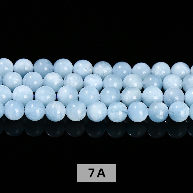 Natural aquamarine loose beads crystal round beads diy jewelry accessories