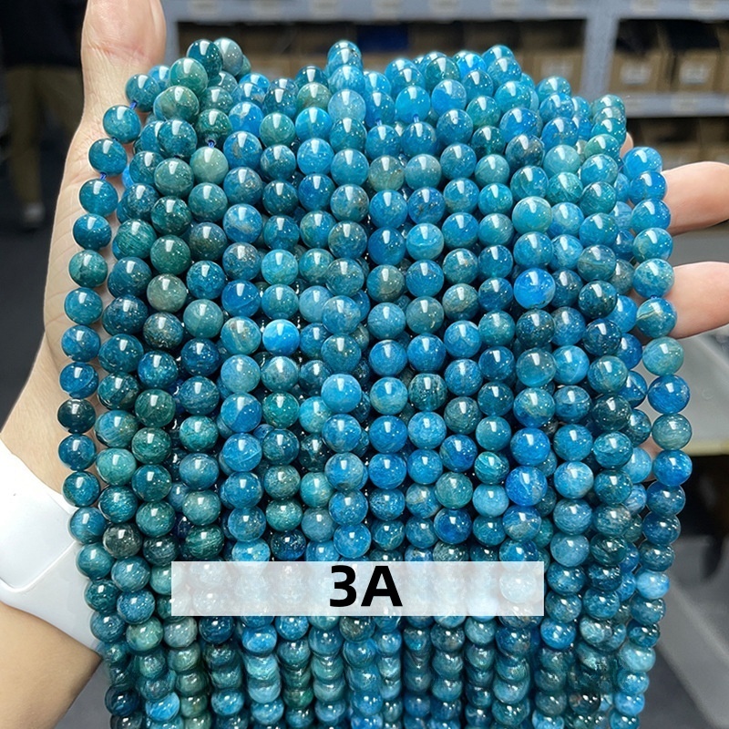Natural blue apatite ore loose beads round beads