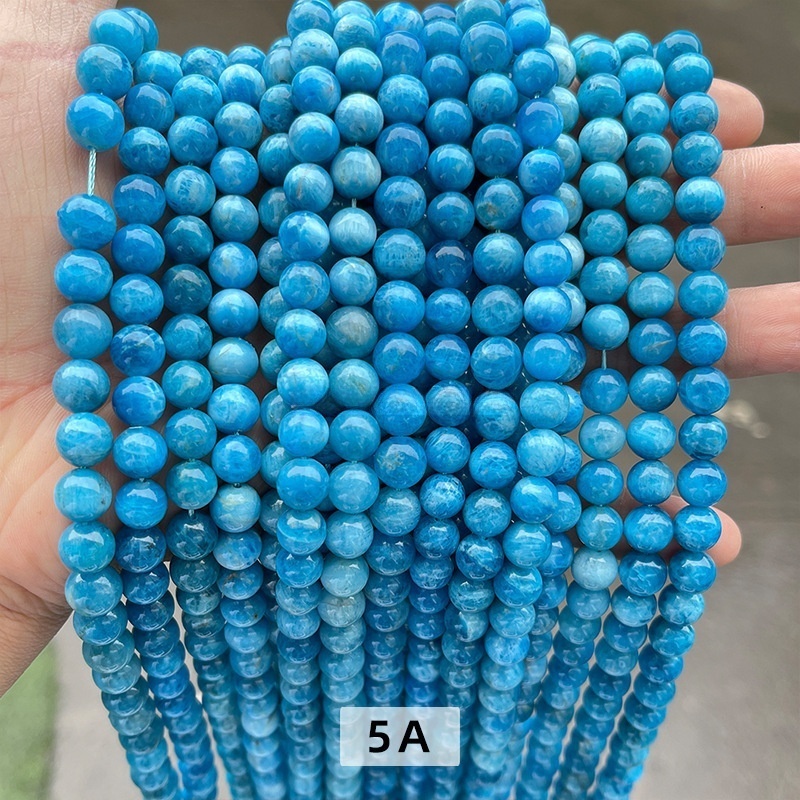 Natural blue apatite ore loose beads round beads