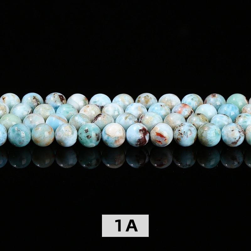 Natural Larimar loose beads semi-precious stone sea stone round beads