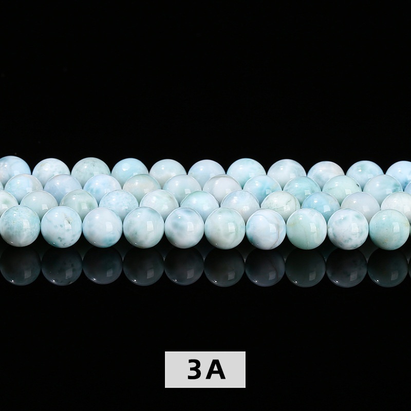 Natural Larimar loose beads semi-precious stone sea stone round beads