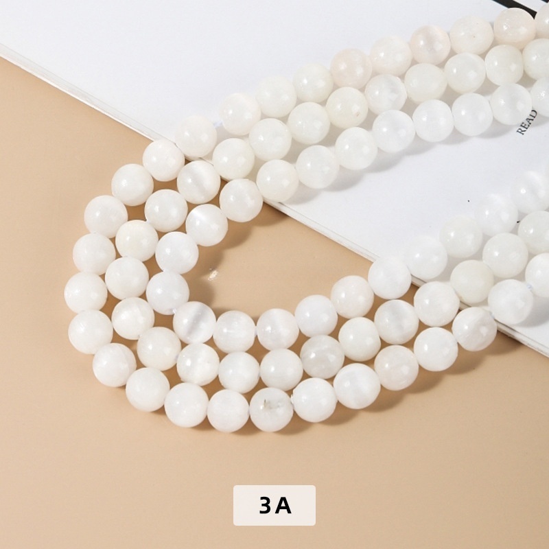 Natural transparent gypsum stone loose beads round beads diy jewelry accessories