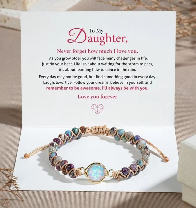 Love pendant bracelet double layer braided friendship bracelet 4mm red and blue emperor stone love bracelet