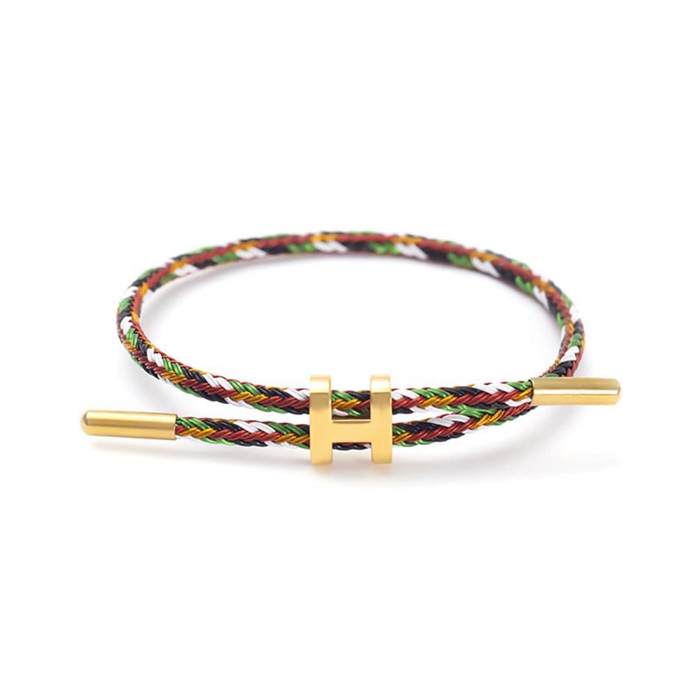 Women's wire rope bracelet adjustable waterproof bracelet stainless steel gold I-shaped buckle bracelet