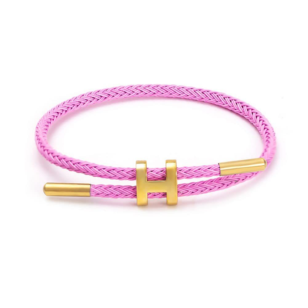 Women's wire rope bracelet adjustable waterproof bracelet stainless steel gold I-shaped buckle bracelet
