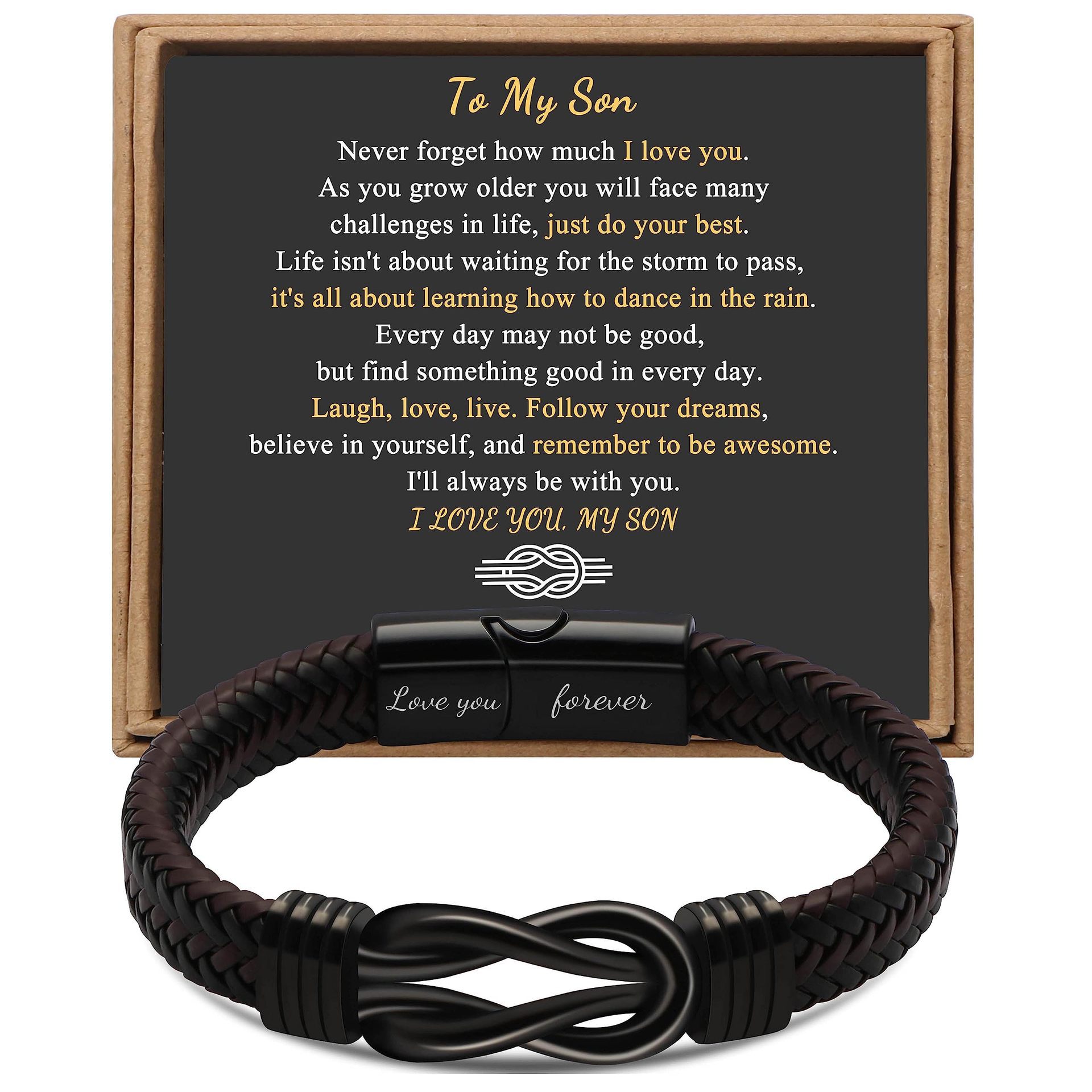 Stainless Steel Leather Bracelet Magnetic Black Stainless Steel Men's Bracelet