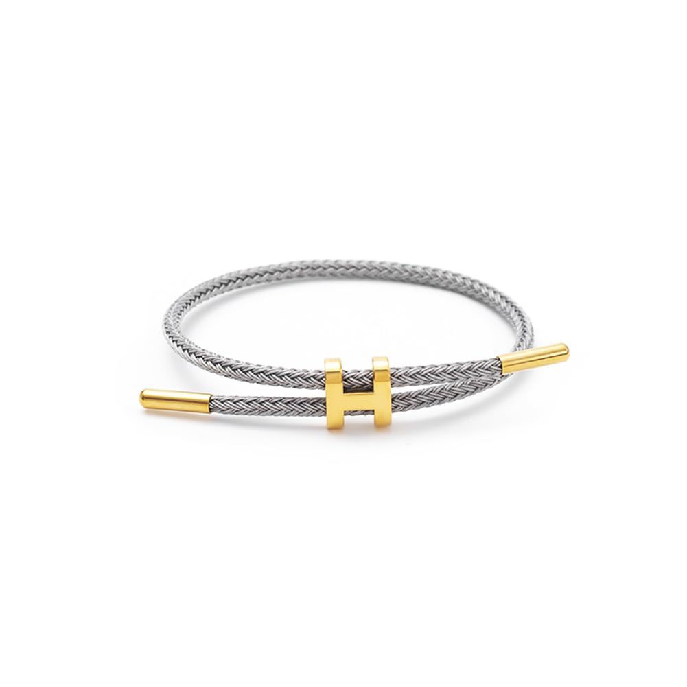 Women's wire rope bracelet adjustable waterproof bracelet stainless steel gold I-shaped buckle bracelet