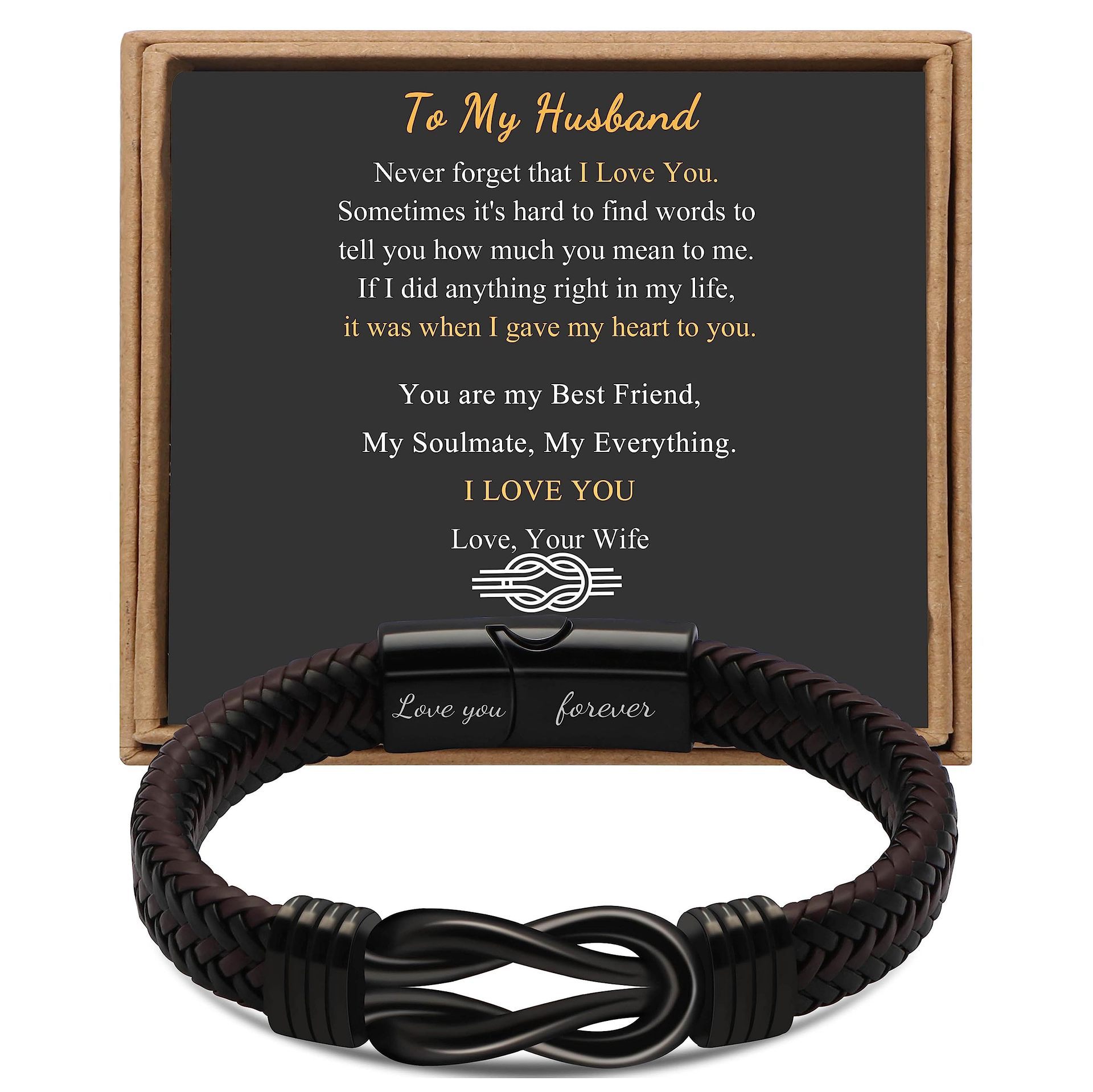 Stainless Steel Leather Bracelet Magnetic Black Stainless Steel Men's Bracelet