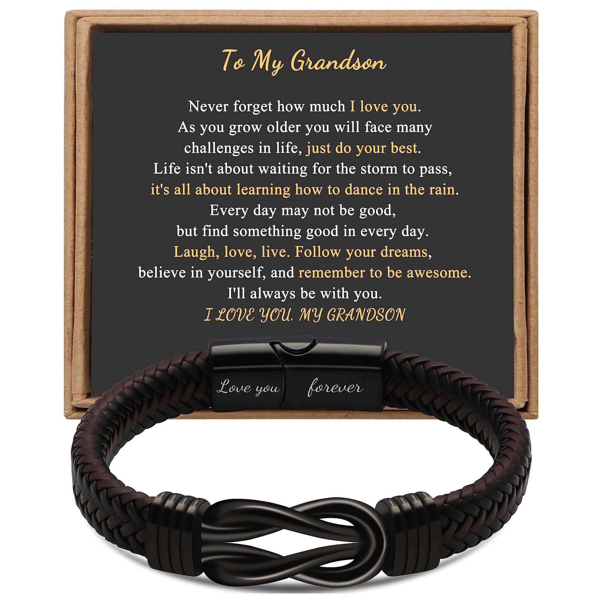 Stainless Steel Leather Bracelet Magnetic Black Stainless Steel Men's Bracelet