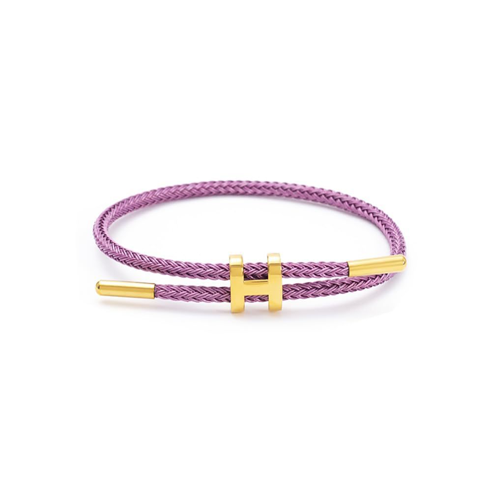Women's wire rope bracelet adjustable waterproof bracelet stainless steel gold I-shaped buckle bracelet