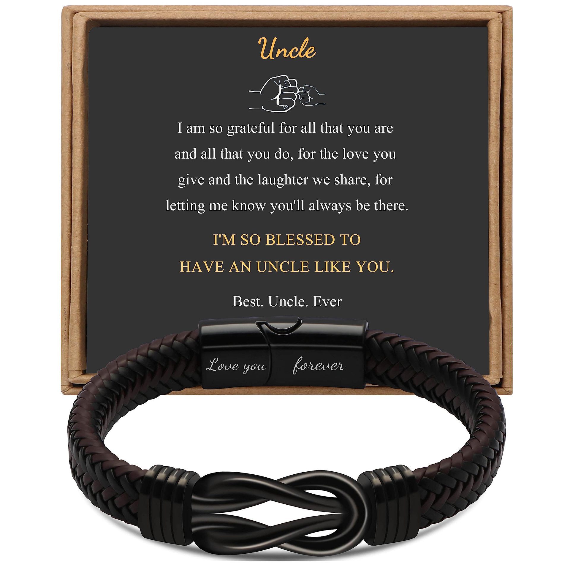 Stainless Steel Leather Bracelet Magnetic Black Stainless Steel Men's Bracelet