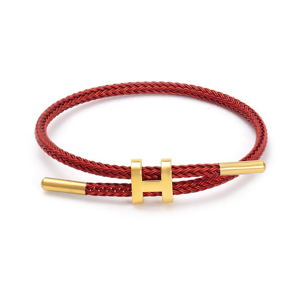 Women's wire rope bracelet adjustable waterproof bracelet stainless steel gold I-shaped buckle bracelet
