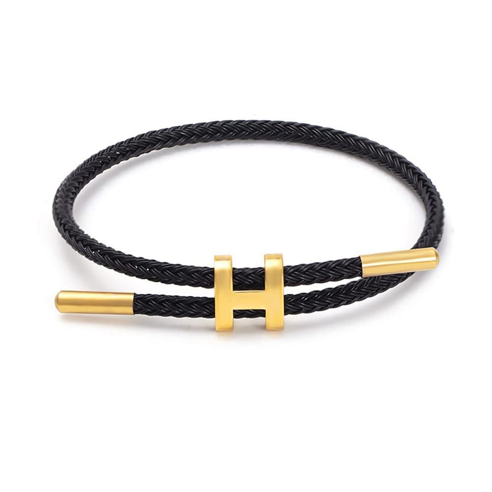 Women's wire rope bracelet adjustable waterproof bracelet stainless steel gold I-shaped buckle bracelet
