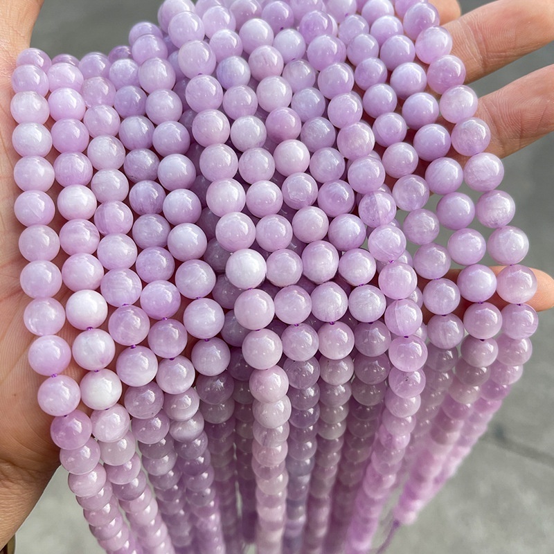Natural purple spodumene round beads scattered beads diy jewelry accessories