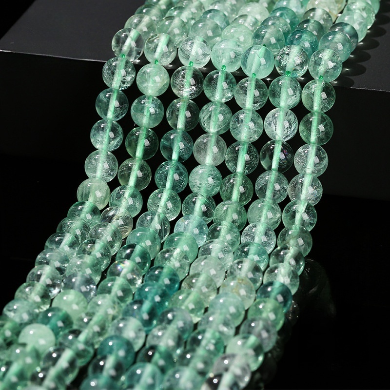 Natural multi-color fluorite round beads crystal semi-finished loose beads