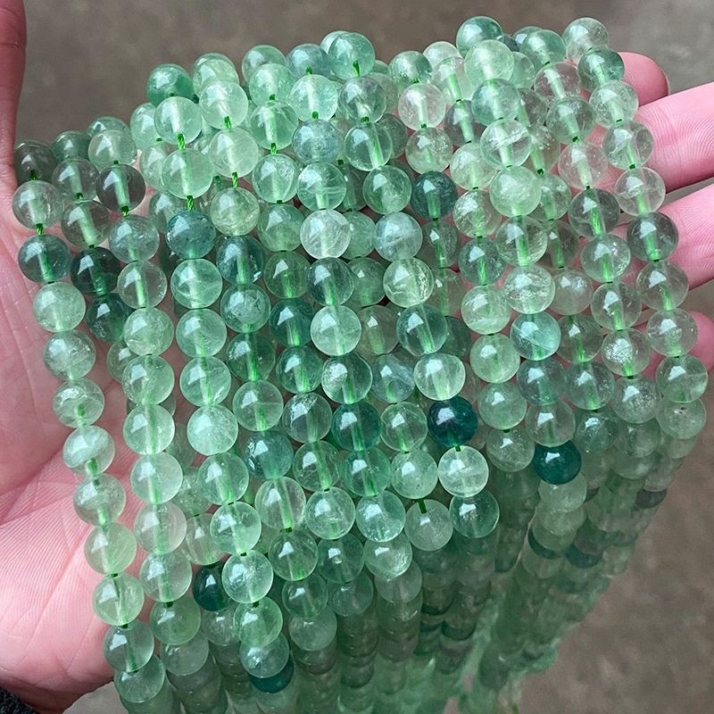 Natural multi-color fluorite round beads crystal semi-finished loose beads