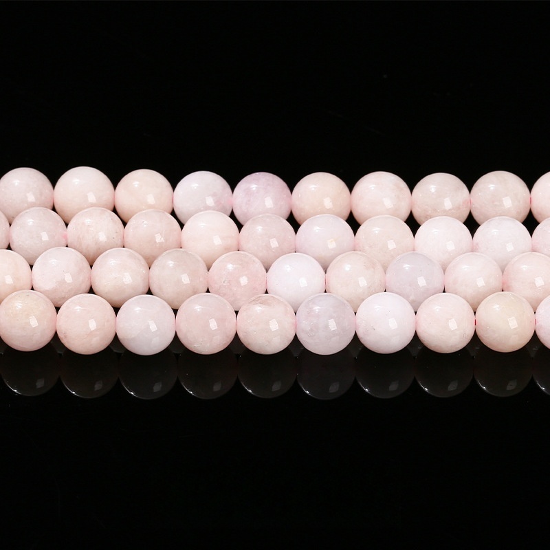 Natural transparent morganite round beads candy color crystal diy jewelry accessories