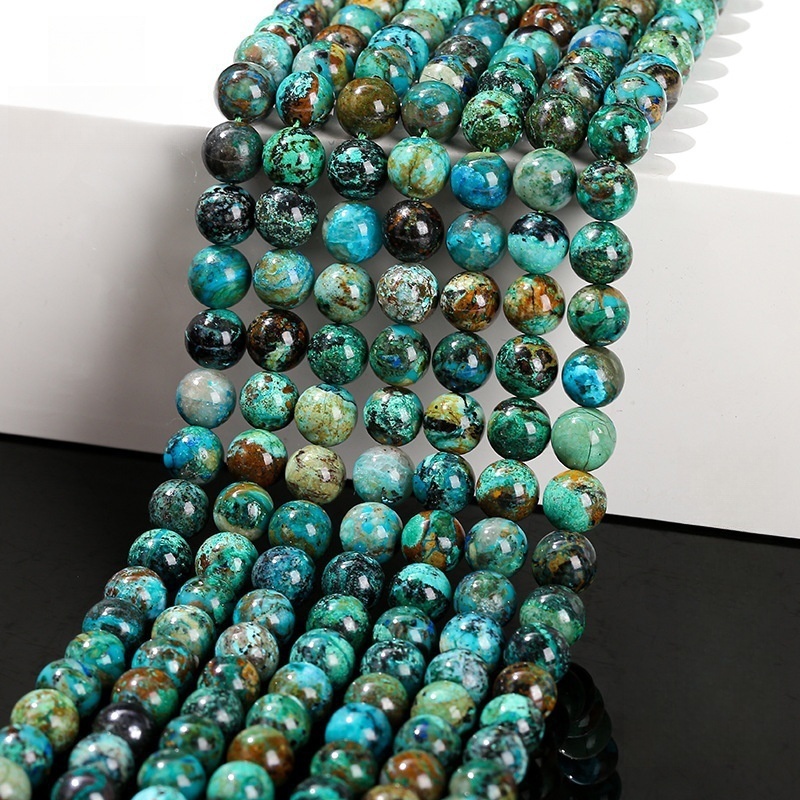 Azurite loose beads DIY jewelry accessories Phoenix stone round beads