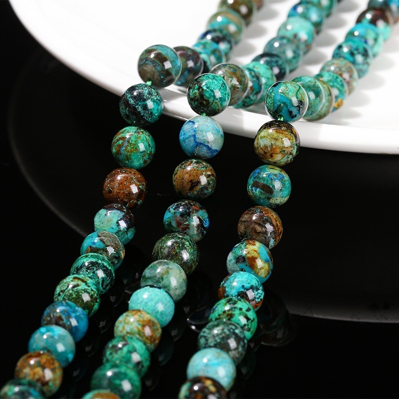 Azurite loose beads DIY jewelry accessories Phoenix stone round beads
