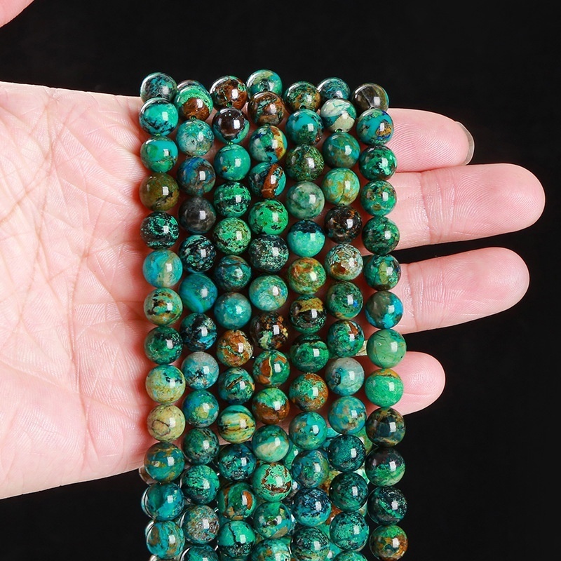 Azurite loose beads DIY jewelry accessories Phoenix stone round beads