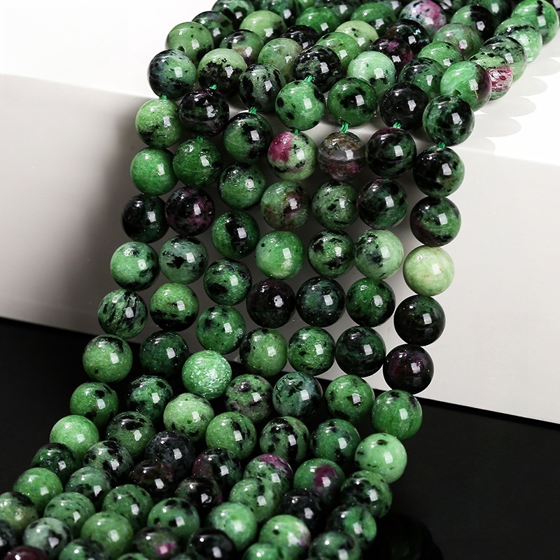 Natural Ruby Zoisite loose beads semi-finished beaded DIY jewelry accessories