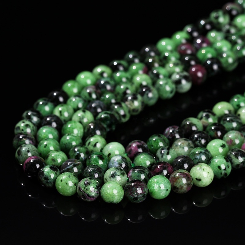 Natural Ruby Zoisite loose beads semi-finished beaded DIY jewelry accessories