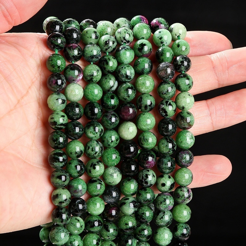 Natural Ruby Zoisite loose beads semi-finished beaded DIY jewelry accessories