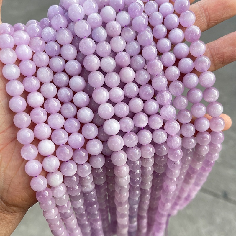 Natural purple spodumene round beads scattered beads diy jewelry accessories