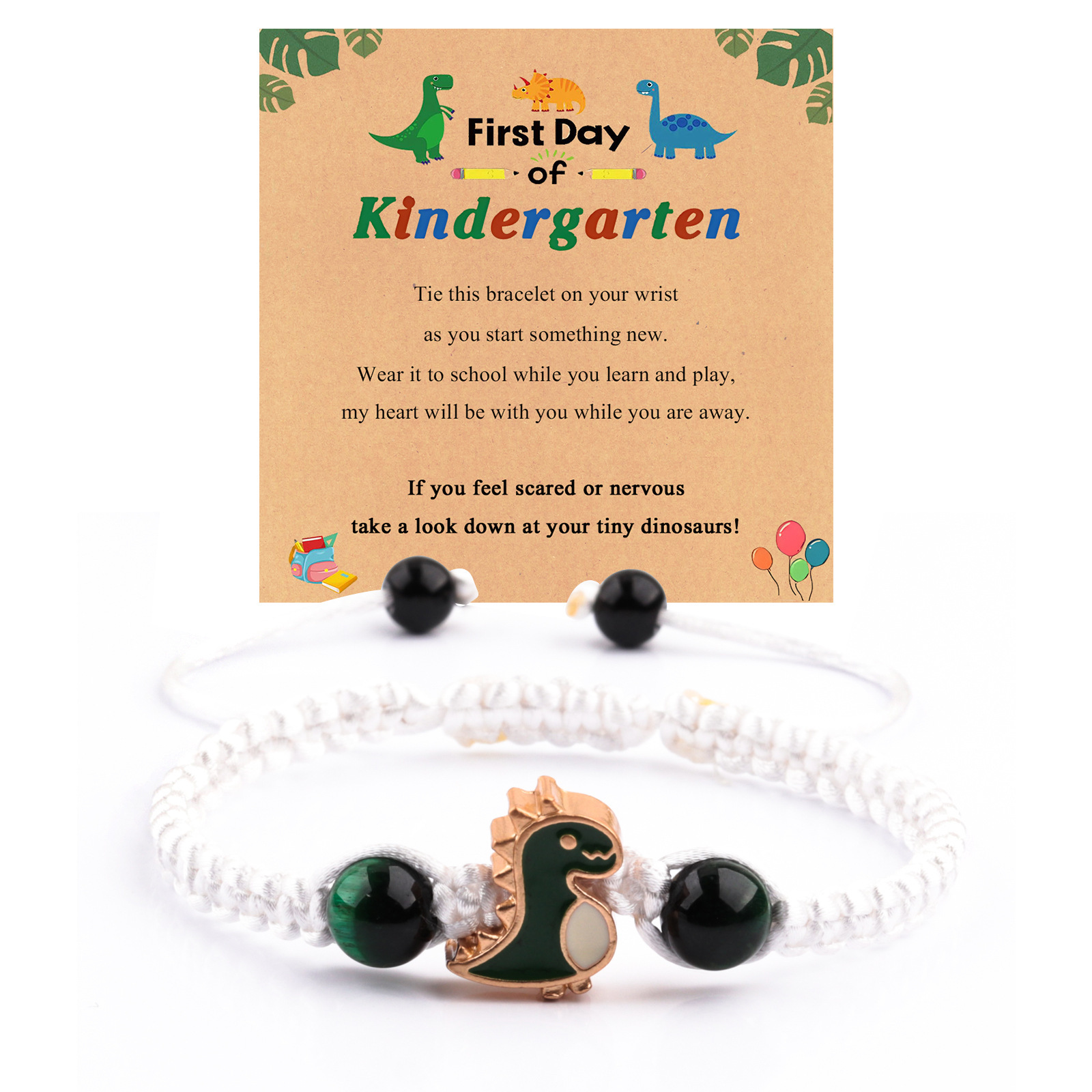 Back to school season gift dinosaur bracelet handmade dinosaur bracelet