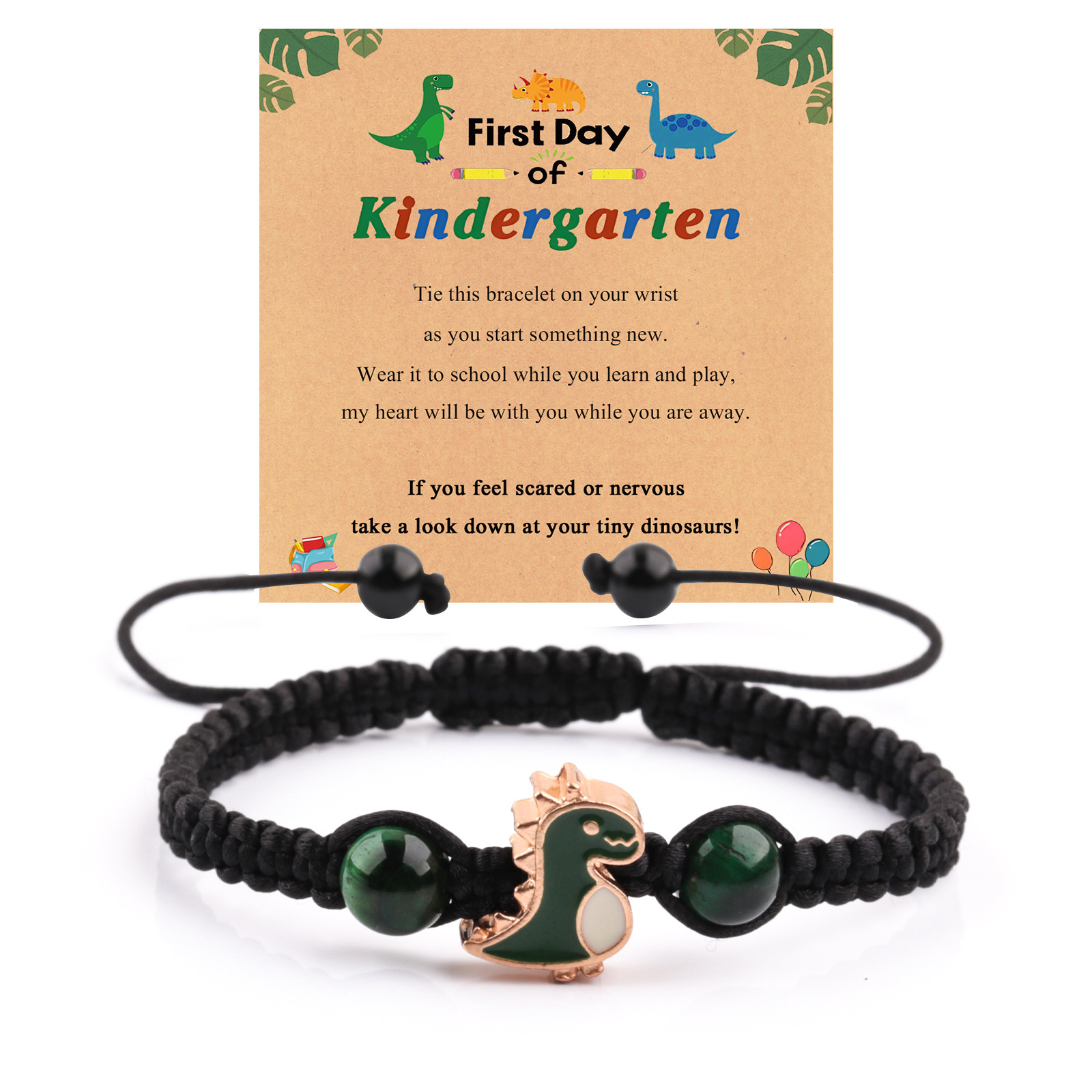 Back to school season gift dinosaur bracelet handmade dinosaur bracelet
