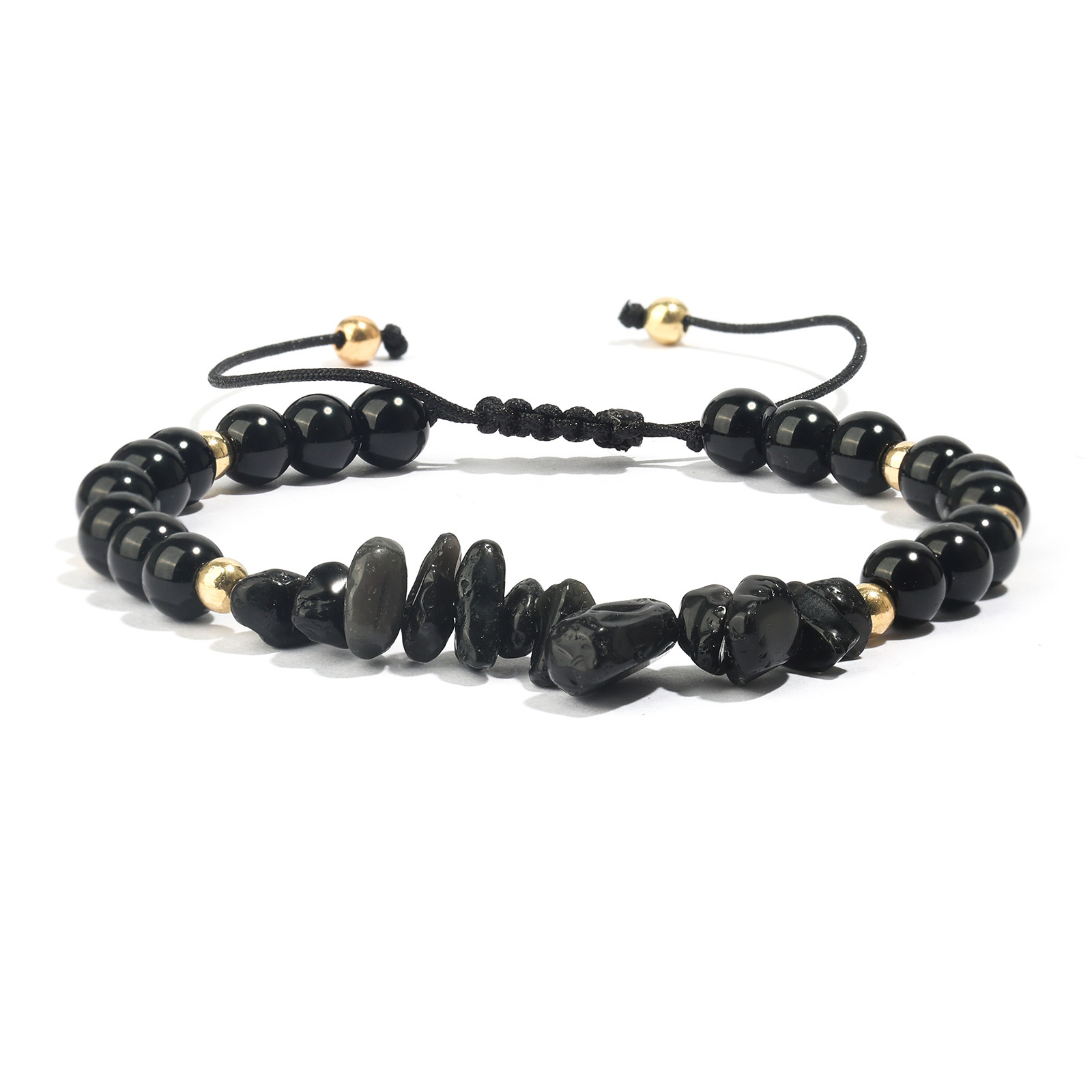 Natural stone bracelet irregular braided adjustable bracelet