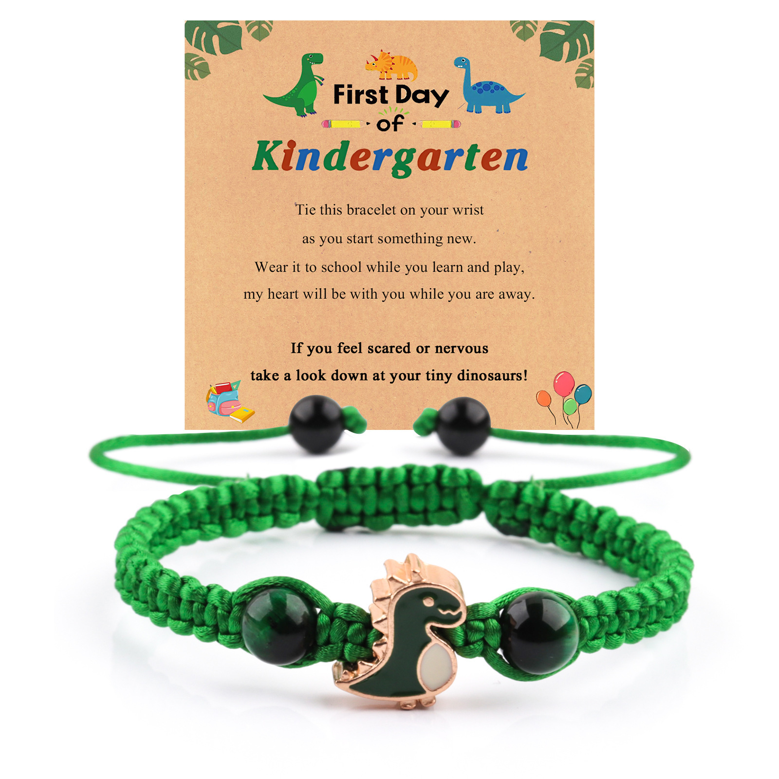 Back to school season gift dinosaur bracelet handmade dinosaur bracelet