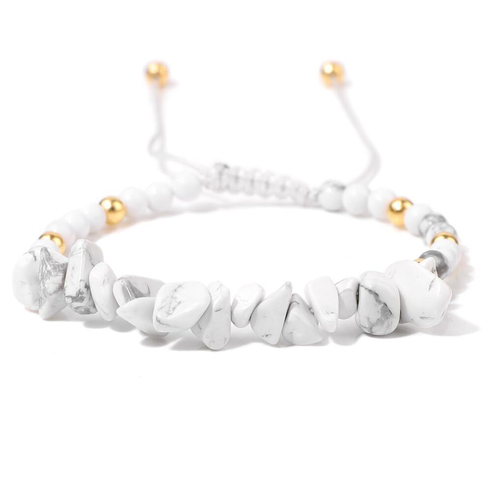 Natural stone bracelet irregular braided adjustable bracelet