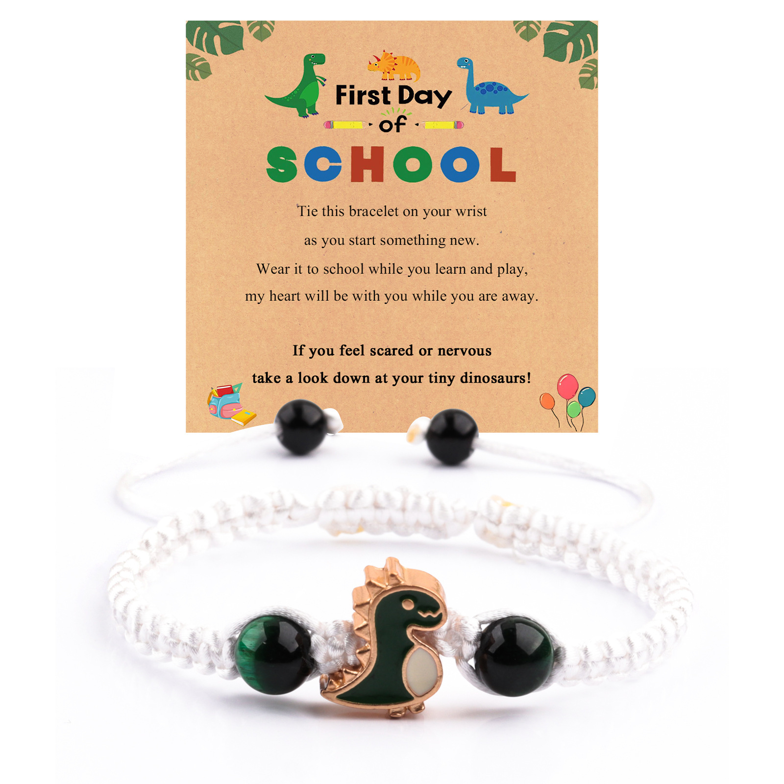 Back to school season gift dinosaur bracelet handmade dinosaur bracelet