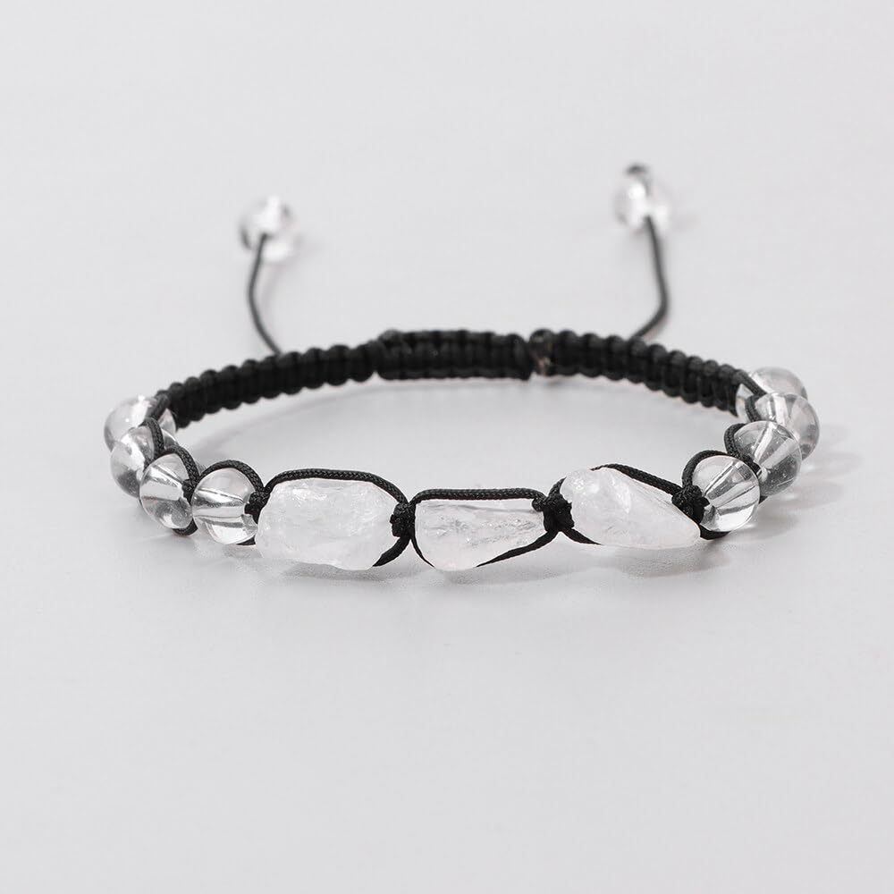 Natural stone bracelet irregular braided adjustable bracelet