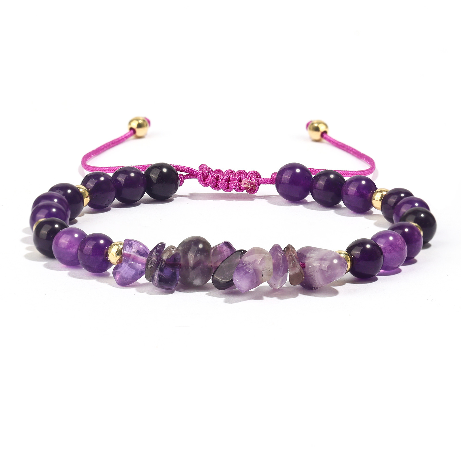 Natural stone bracelet irregular braided adjustable bracelet