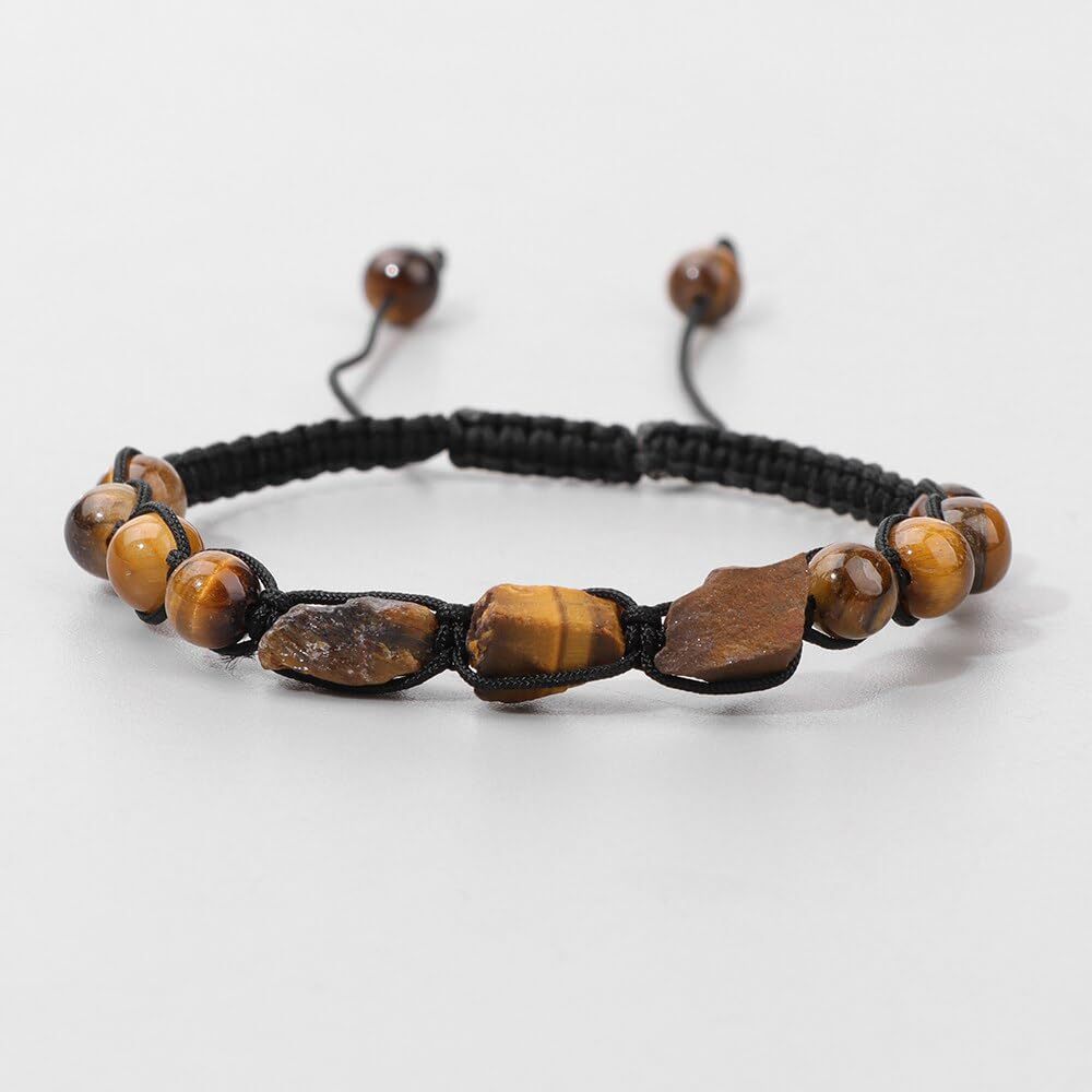 Natural stone bracelet irregular braided adjustable bracelet