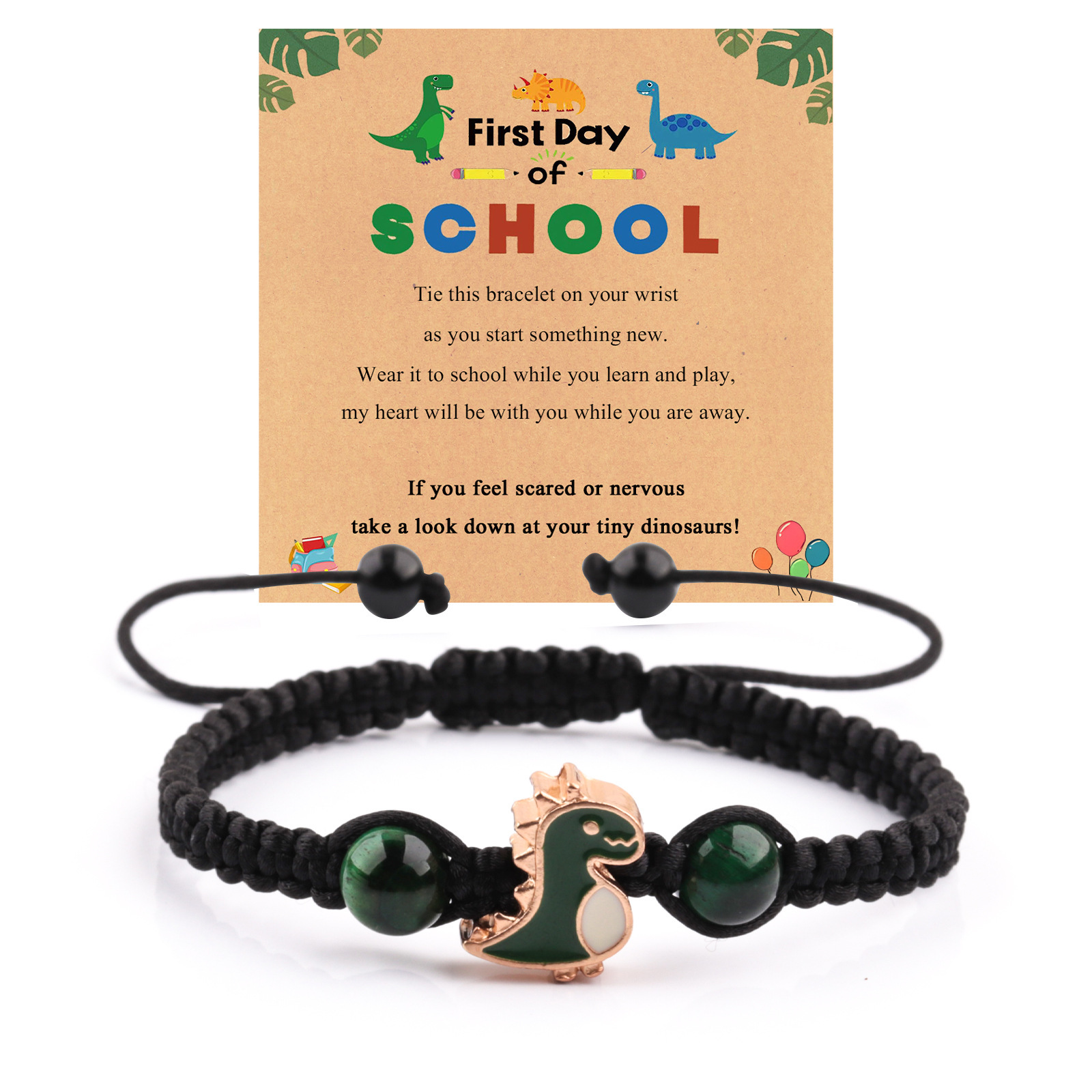 Back to school season gift dinosaur bracelet handmade dinosaur bracelet