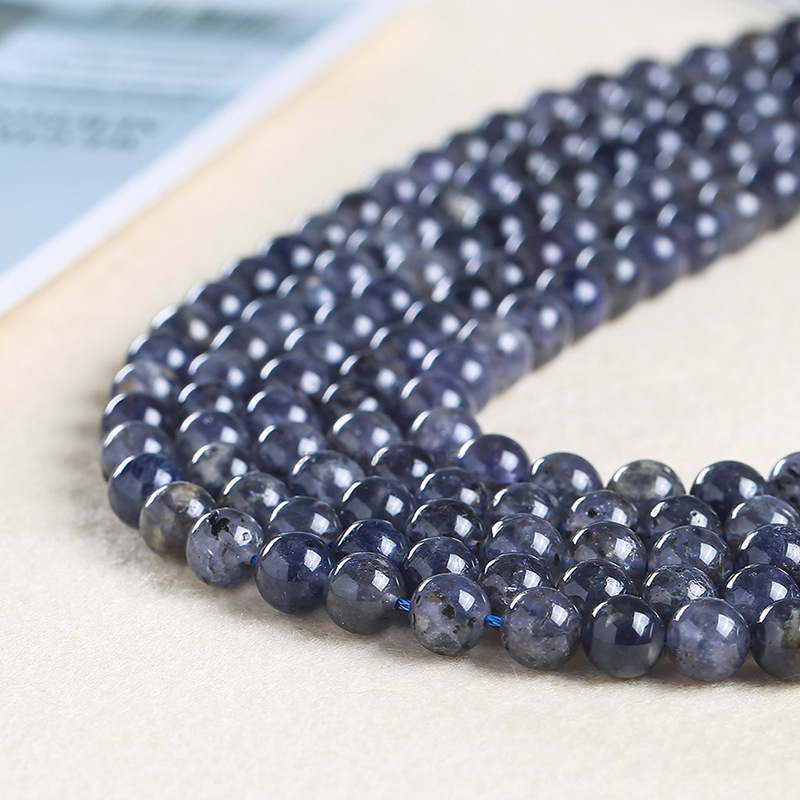 Natural cordierite loose beads DIY jewelry accessories