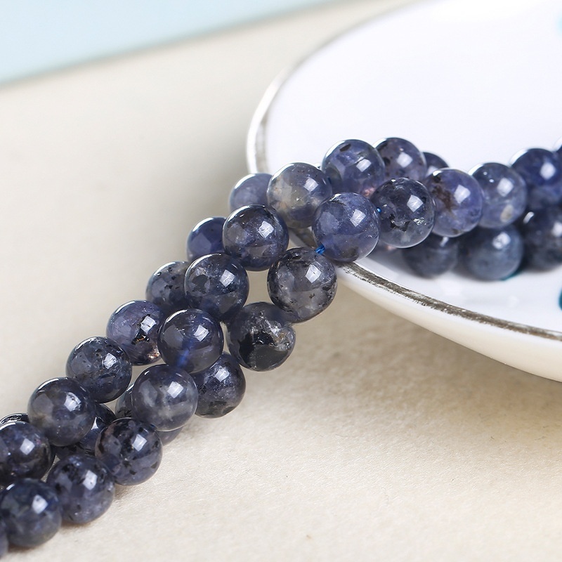 Natural cordierite loose beads DIY jewelry accessories