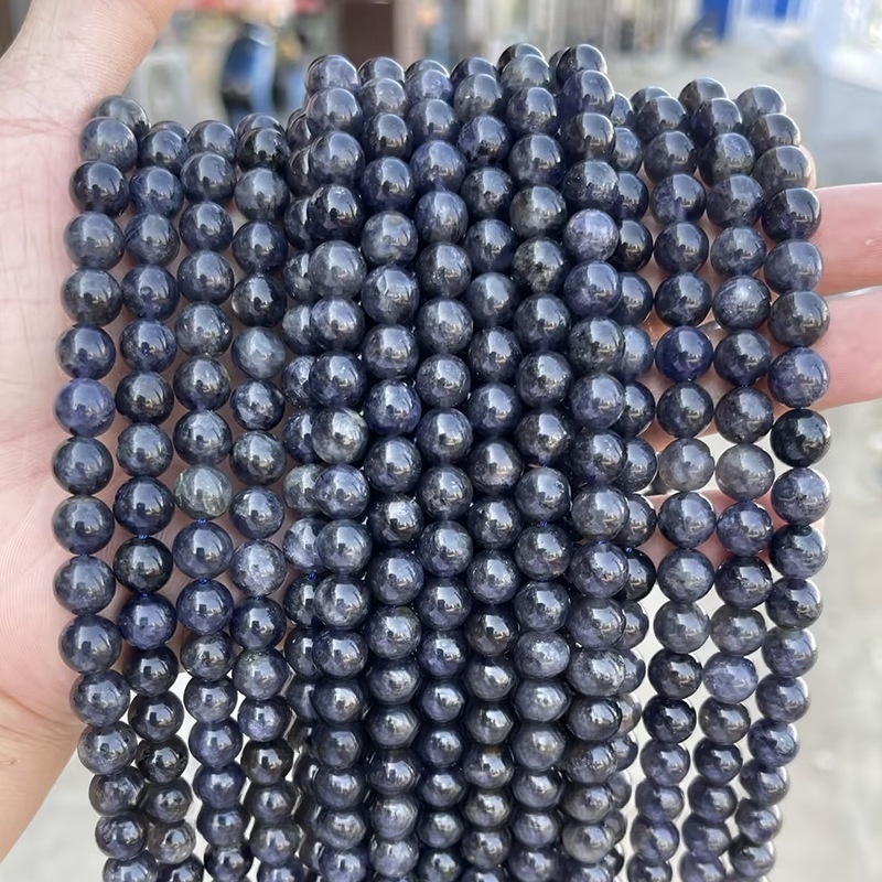Natural cordierite loose beads DIY jewelry accessories