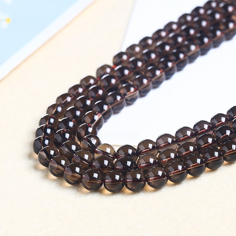 7A Natural smoky quartz loose beads DIY jewelry accessories