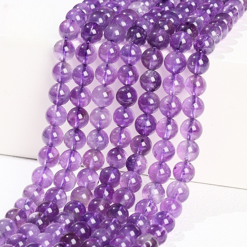 Natural amethyst loose beads crystal round beads handmade DIY jewelry accessories